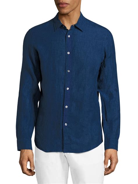 michael kors mens linen shirt|Michael Kors shirt sale.